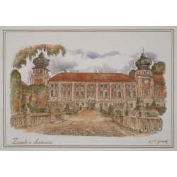 Kartka pocztowa zamek w Łańcucie